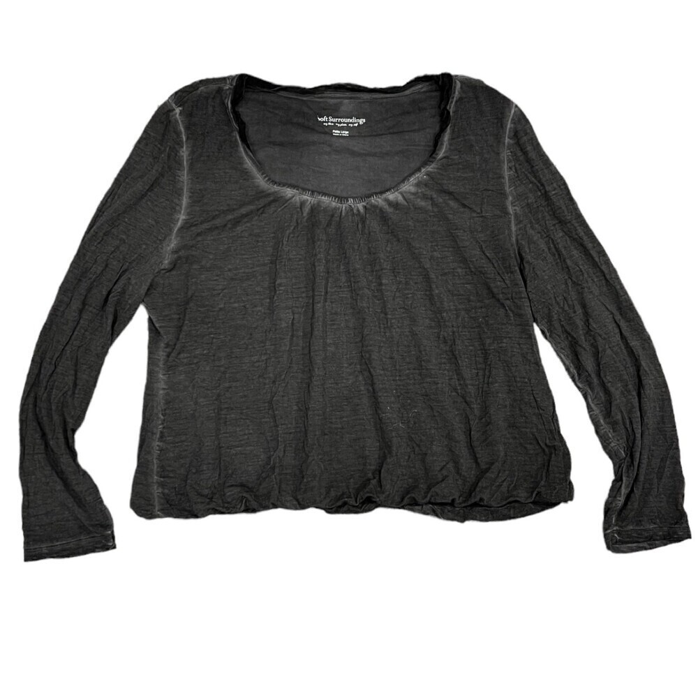 Soft Surroundings Gray Long Sleeve Top LP